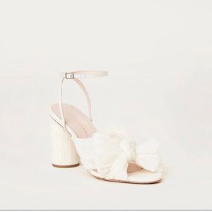 Camellia Pearl Pleated Bow Heel